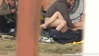 A Czech Threesome In The Public Park With A Homeless Couple And A European Guy