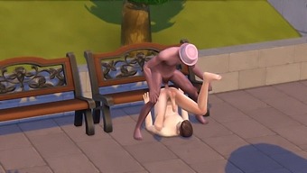 Gay Intimacy In A Public Park Setting Within The Sims 4 Game