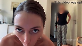 Stepmom Joins In On Oral Sex With Stepson And Girlfriend