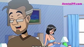 Helping A Stepson To Climax With The Help Of A Big-Breasted Mother In A Cartoon.